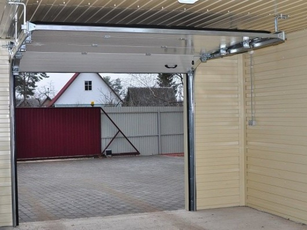 Панельные ворота с ручным управлением для гаража
